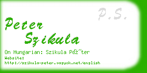 peter szikula business card